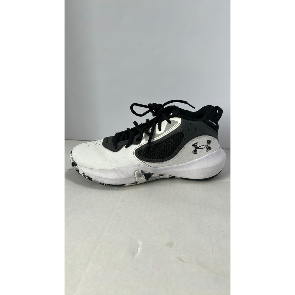 #4 Under Armor Basketball Shoes Men's 7.5 Black White Athletic Sneakers...